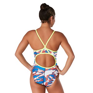 Women's Cyclone Swirl Flyback One Piece Blue/Red