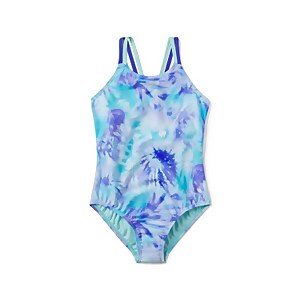 Girl's Print Strappy One Piece Blue