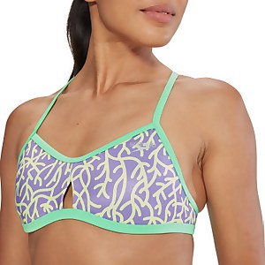 Women's Printed Tie Back Top Purple/Green