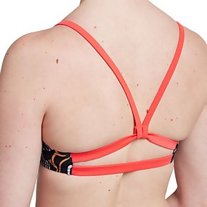 Women's Printed Strappy Bikini Top Black