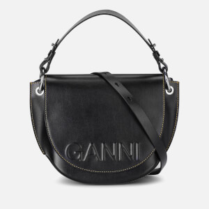 Ganni Banner Logo Debossed Leather Bag