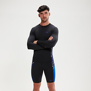 Men's Endurance+ Splice Rash Top Black/Blue - M