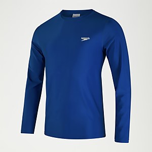 Haut de bain Homme imprimé manches longues bleu/blanc