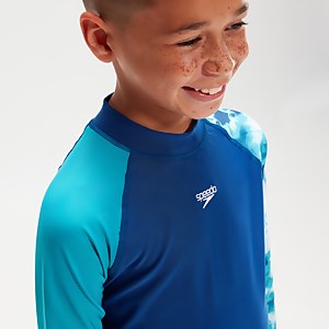 Bedrucktes langärmliges Rash-Top für Jungen Blau