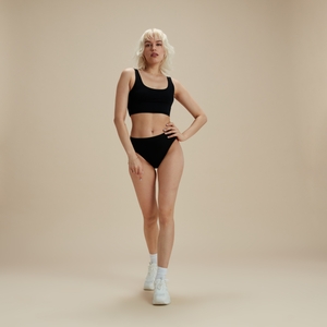 Haut de bikini crop top FLU3NTE noir