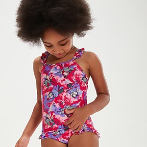 Maillot de bain Bébé à fines bretelles à volants Learn To Swim rose
