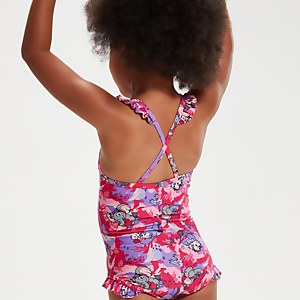 Maillot de bain Bébé à fines bretelles à volants Learn To Swim rose