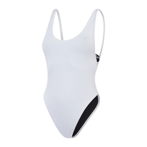 Women's Flu3nte Solid Logo Elastic One Piece White
