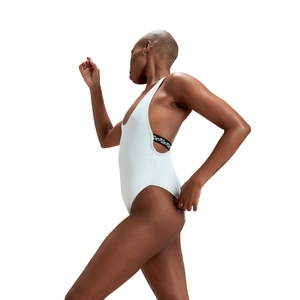 Women's Flu3nte Solid Logo Elastic One Piece White