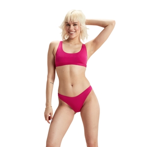 Women's FLU3NTE Solid Scoop Bikini Bottom Pink
