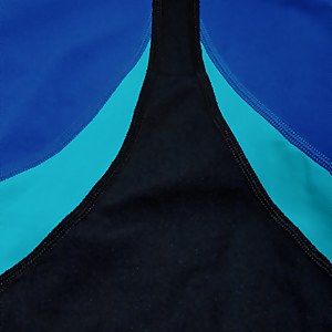 Maillot de bain Femme ras de cou Colourblock Crossback noir/bleu