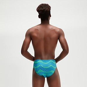 Men's 8cm Club Training Wavespace Brief Blue/Green