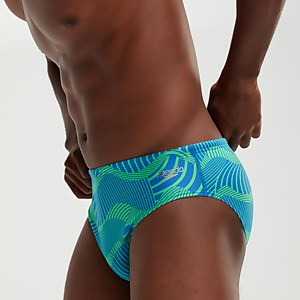 Men's 8cm Club Training Wavespace Brief Blue/Green