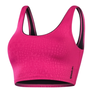 Women's Flu3nte Embossed Solid Crop Top Pink