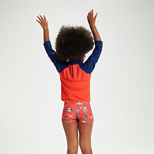 Infant Unisex Learn To Swim Essential Rash Top Blue/Coral