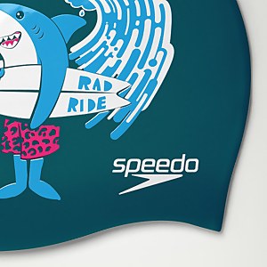 Bedruckte Silikon-Badekappe für Kinder Blau