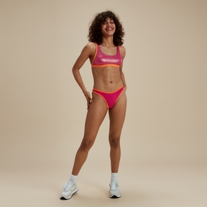 Women's FLU3NTE Foil Scoop Bikini Bottom Pink