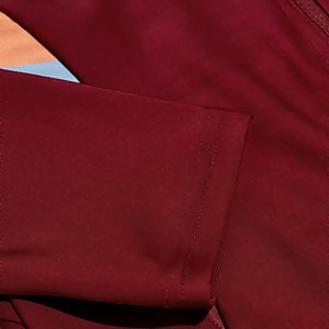 Langärmeliger Badeanzug für Damen Weinrot/Koralle