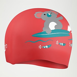 Bedruckte Silikon-Badekappe für Kinder Pink/Blau