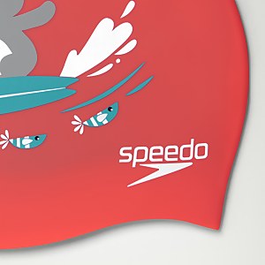 Bedruckte Silikon-Badekappe für Kinder Pink/Blau