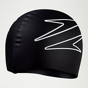 Bonnet de bain Adulte Printed en silicone noir