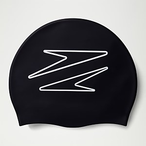 Bonnet de bain Adulte Printed en silicone noir - ONE SIZE