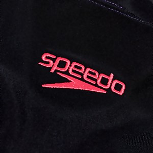 Farbblock Splice Muscleback Badeanzug für Damen Schwarz/Flieder