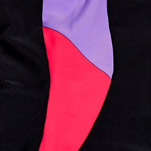 Farbblock Splice Muscleback Badeanzug für Damen Schwarz/Flieder