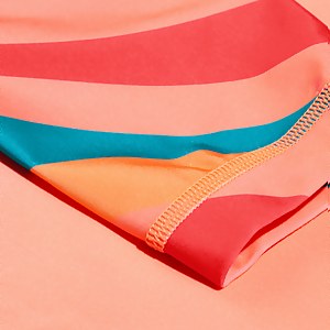 Haut Fille Sun manches courtes corail/aqua