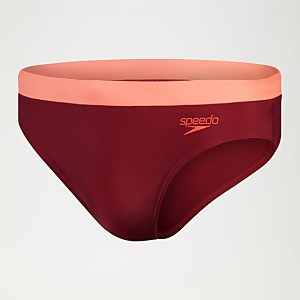 7 cm Logo Badehose für Herren Weinrot/Koralle