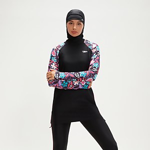 Ensemble 3 pièces Femme imprimé Modesty noir/corail
