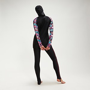 Ensemble 3 pièces Femme imprimé Modesty noir/corail