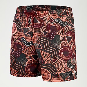 Short de bain Homme Digital Printed Leisure 45 cm sang de bœuf/corail