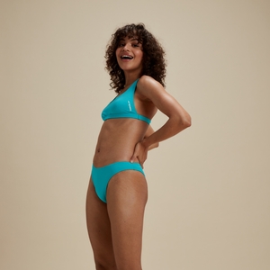 Women's FLU3NTE Solid Scoop Bikini Bottom Blue