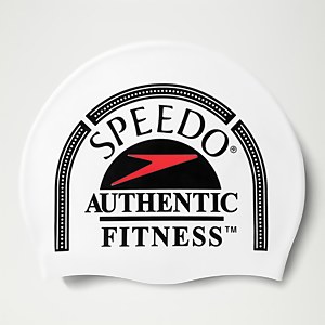 Adult Printed Silicone Cap White - ONE SIZE