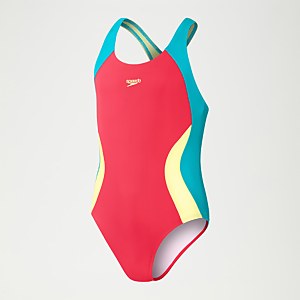 Maillot de bain Fille bicolore Spiritback rose/aqua
