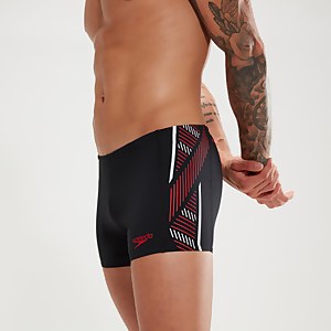 Boxer de bain Homme Tech Panel noir/rouge