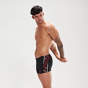 Boxer de bain Homme Tech Panel noir/rouge