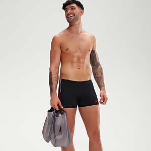 Boxer de bain Homme Tech Panel noir/rouge