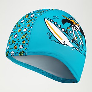 Schwimmlern-Badekappe aus Polyester mit Chima, dem afrikanischen Pinguin, für Kleinkinder Blau