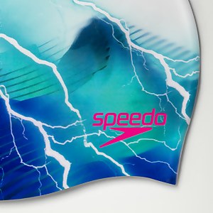 Bonnet de bain Adulte Printed blanc/bleu