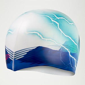 Bonnet de bain Adulte Printed blanc/bleu
