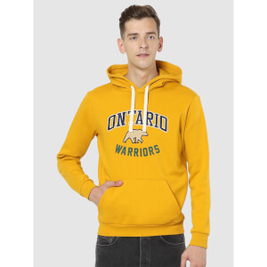 Yellow Printed Cotton Hooded Sweatshirt CEBACK Celio