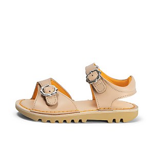Infant Girls Kick Sandal Flower Leather Beige - 6