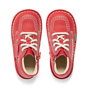 Infant Unisex Kick Hi Zip Leather Alternative Red