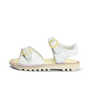 Infant Girls Kick Sandal Flower Leather White - 12
