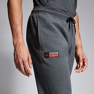 Mens Tapered Fleece Cuffpant Grey Marl