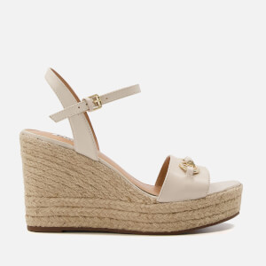 Kai Gold-Tone Leather Wedged sandals