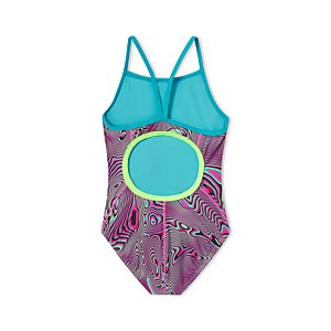 Girls Print Propel Back One Piece Pink