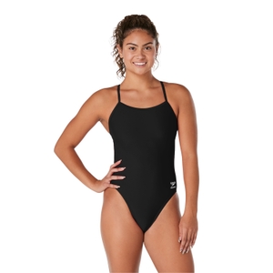 Women's Solid One Back One Piece Black